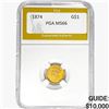 Image 1 : 1874 Rare Gold Dollar PGA MS66