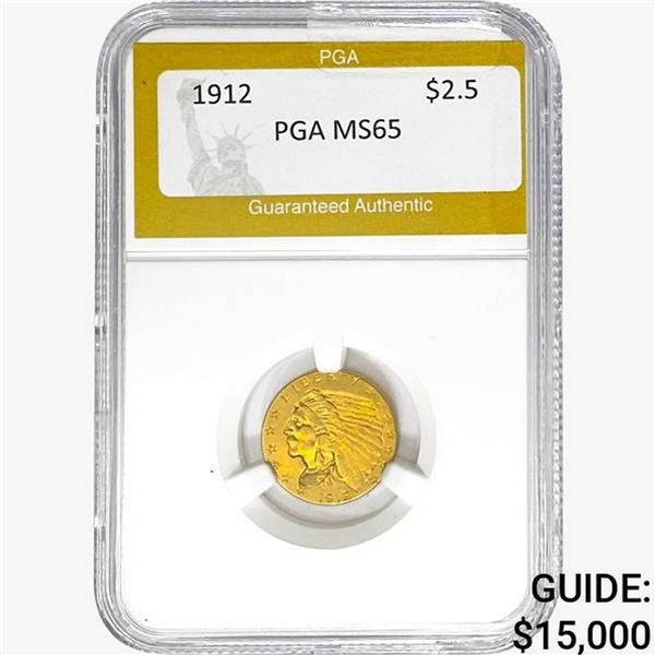 1912 $2.50 Gold Quarter Eagle PGA MS65