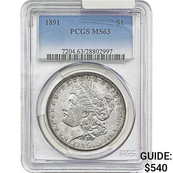 1891 Morgan Silver Dollar PCGS MS63