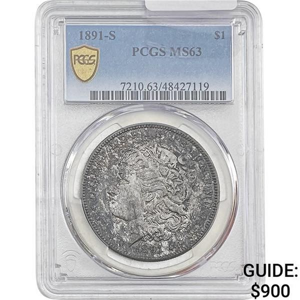 1891-S Morgan Silver Dollar PCGS MS63