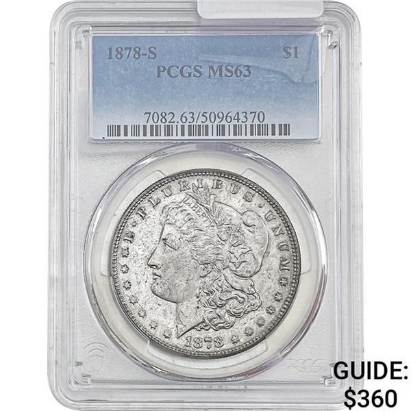1878-S Morgan Silver Dollar PCGS MS63