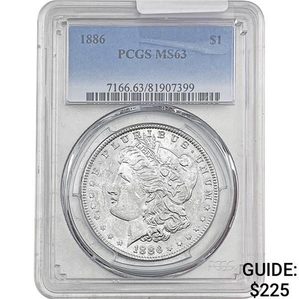 1886 Morgan Silver Dollar PCGS MS63