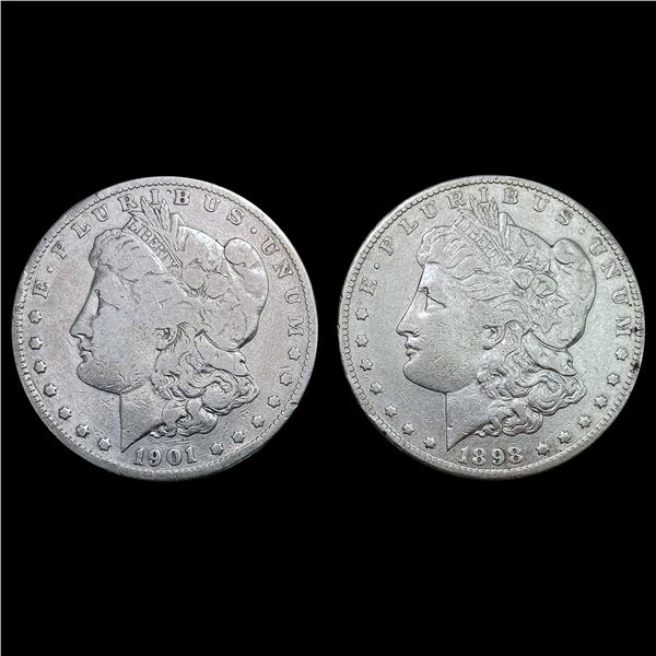 [2]1898-S/1901-S Morgan Silver Dollar LIGHTLY CIRCUL