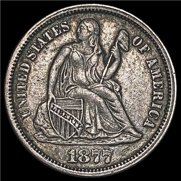 1877 Seated Liberty Dime CHOICE AU