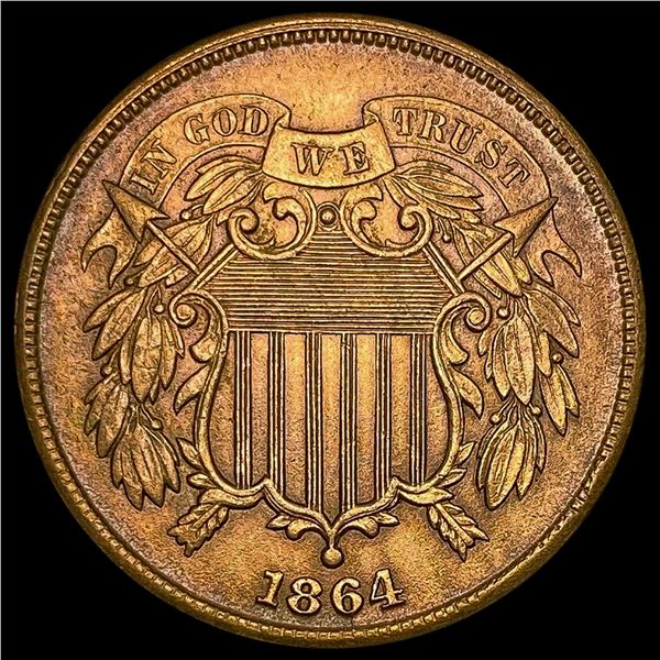 1864 RED Two Cent Piece UNCIRCULATED