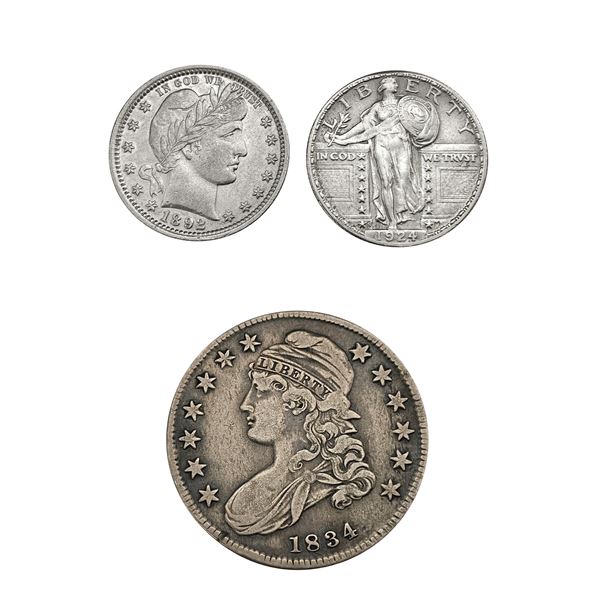 1834-1924 [3] U.S. Silver Coin Type Lot