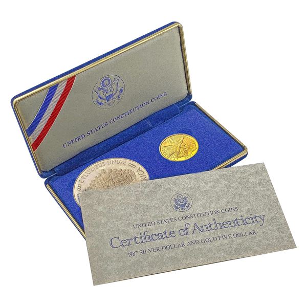 1987 [2] U.S. Constitution Coins Gold/Silv