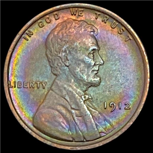 1912 Toned Wheat Cent CHOICE AU