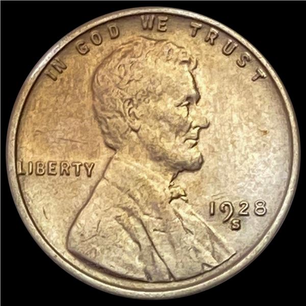 1928-S Wheat Cent CHOICE AU