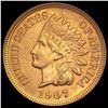 Image 1 : 1907 RD Indian Head Cent CHOICE BU