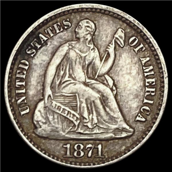1871 Seated Liberty Half Dime CLOSELY UNCIRCULATED