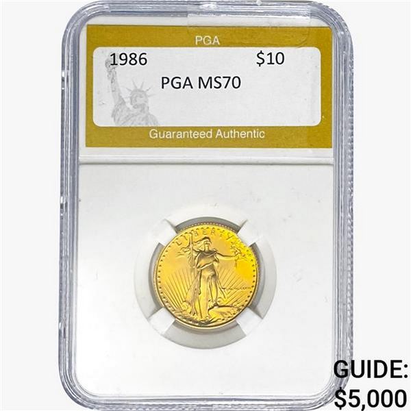 1986 $10 Gold Eagle PGA MS70