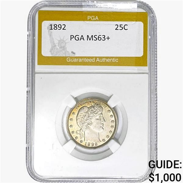 1892 Barber Quarter PGA MS63+