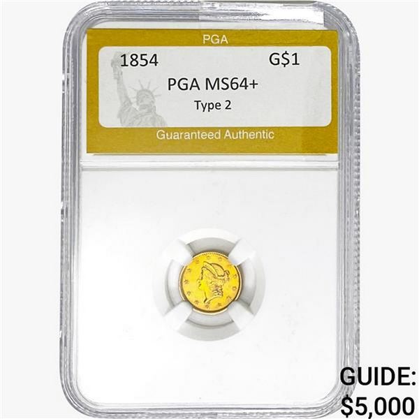 1854 Rare Gold Dollar PGA MS64+