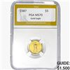 1987 $5 Gold Half Eagle PGA MS70
