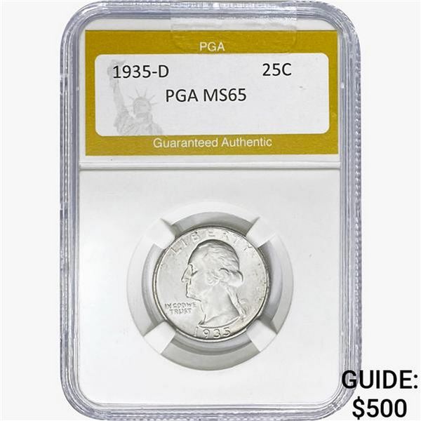 1935-D Washington Silver Quarter PGA MS65