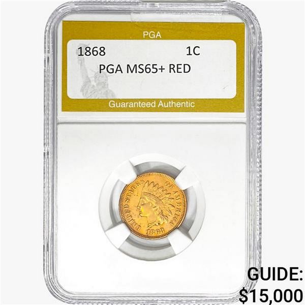 1868 Indian Head Cent PGA MS65+ RED