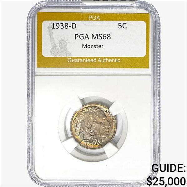 1938-D Buffalo Nickel PGA MS68 MONSTER