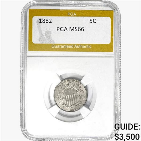 1882 Shield Nickel PGA MS66