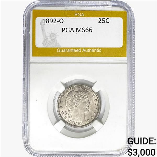 1892-O Barber Quarter PGA MS66