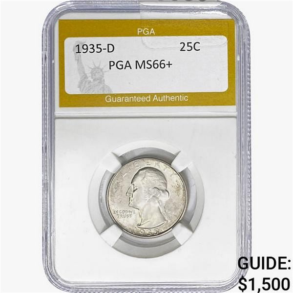 1935-D Washington Silver Quarter PGA MS66+