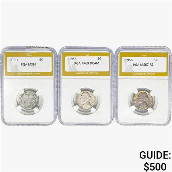 [3]1937-1956 Buffalo/Jefferson Nickels PGA