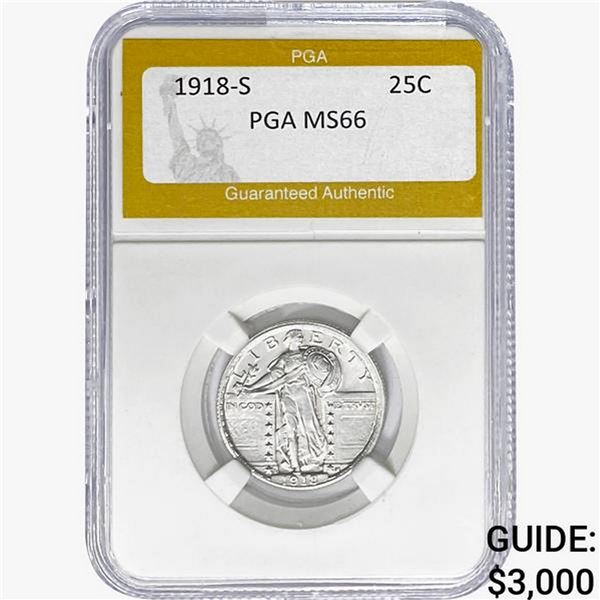 1918-S Standing Liberty Quarter PGA MS66