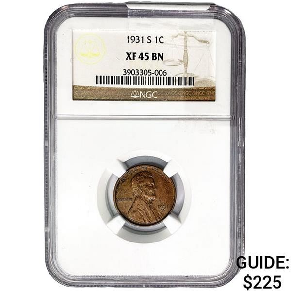 1931-S Wheat Cent NGC XF45 BN