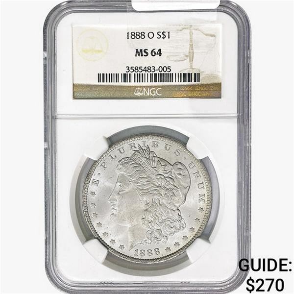 1888-O Morgan Silver Dollar NGC MS64