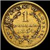 Image 2 : 1854 Rare Gold Dollar CLOSELY UNCIRCULATED
