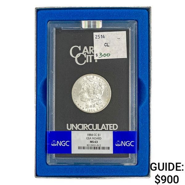 1884-CC Morgan Silver Dollar NGC MS63 GSA