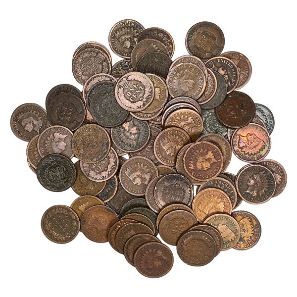1859-1909 Varied Date Indian Head Cent Lot [99 Coins]