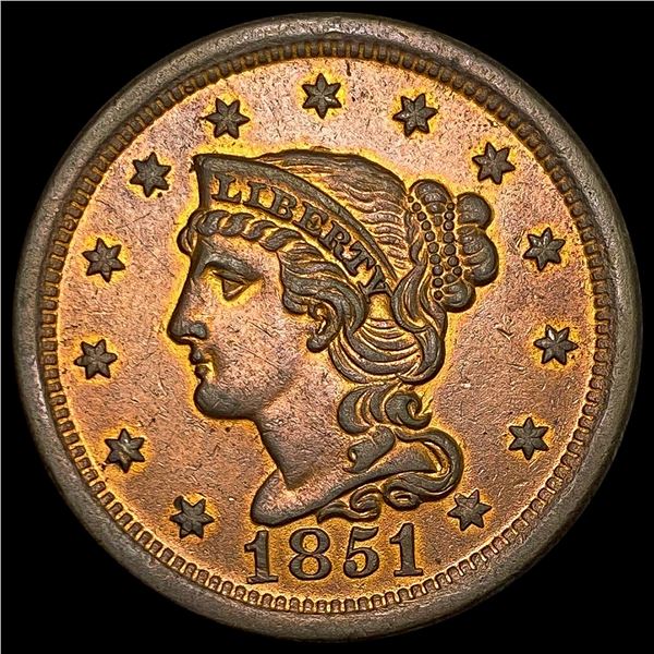 1851 Braided Hair Large Cent CLOSELY UNCIRCULATED