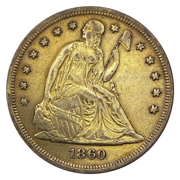 1860-O Seated Liberty Dollar XF