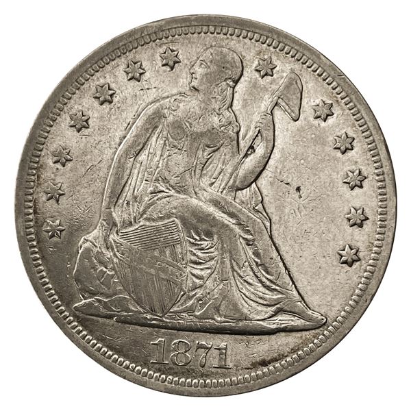 1871 Seated Liberty Dollar XF
