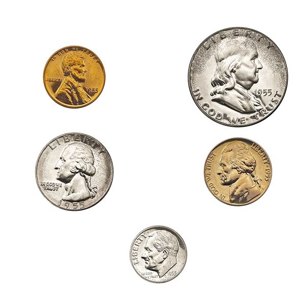 1955 US Proof Set-Box Pack [5 Coins]