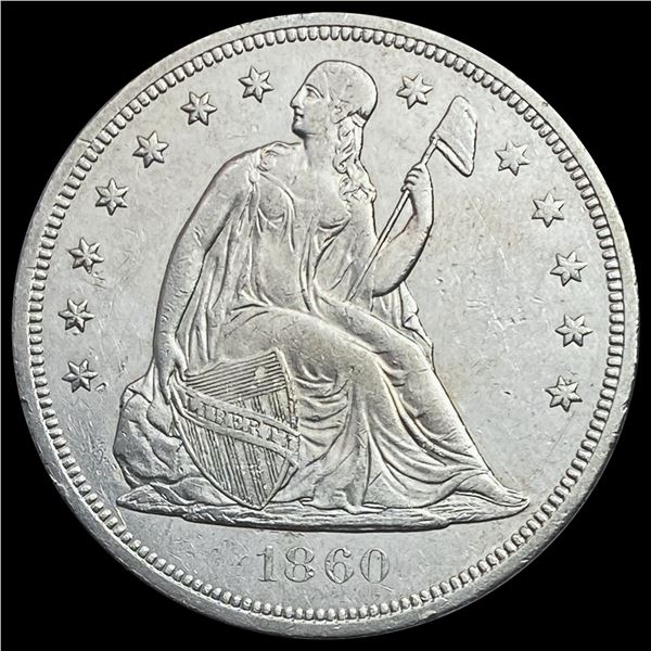 1860-O Seated Liberty Dollar CHOICE AU