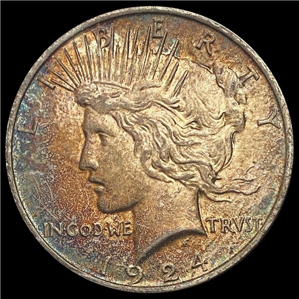 1924 Toned Silver Peace Dollar UNCIRCULATED