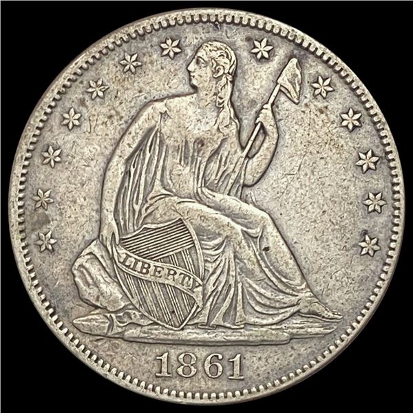 1861 Seated Liberty Half Dollar CLOSELY UNCIRCULATED