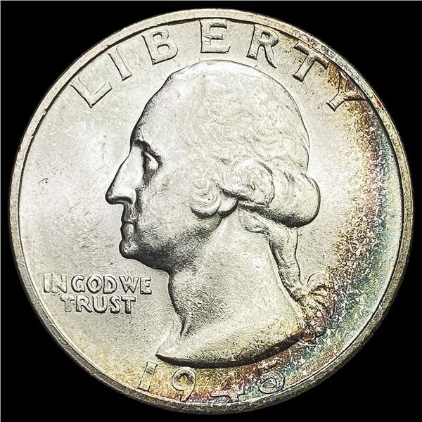 1945-S Toned Washington Silver Quarter GEM BU