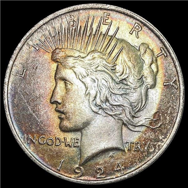 1924 Toned Silver Peace Dollar UNCIRCULATED