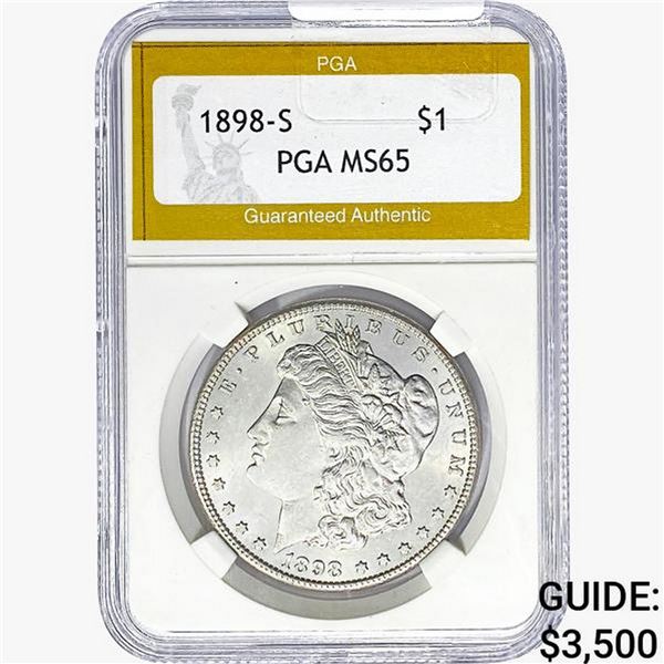 1898-S Morgan Silver Dollar PGA MS65