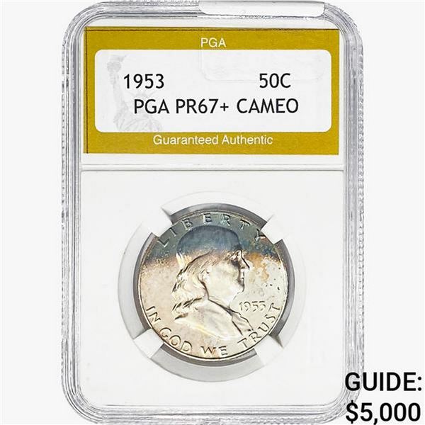 1953 Franklin Half Dollar PGA PR67+ CAMEO
