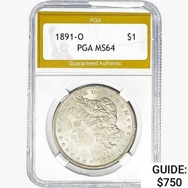 1891-O Morgan Silver Dollar PGA MS64