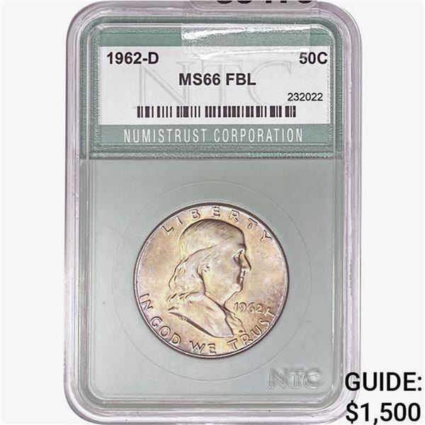 1962-D Franklin Half Dollar NTC MS66 FBL