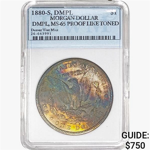 1880-S Morgan Silver Dollar DWM MS65 PROOF LIKE TONED