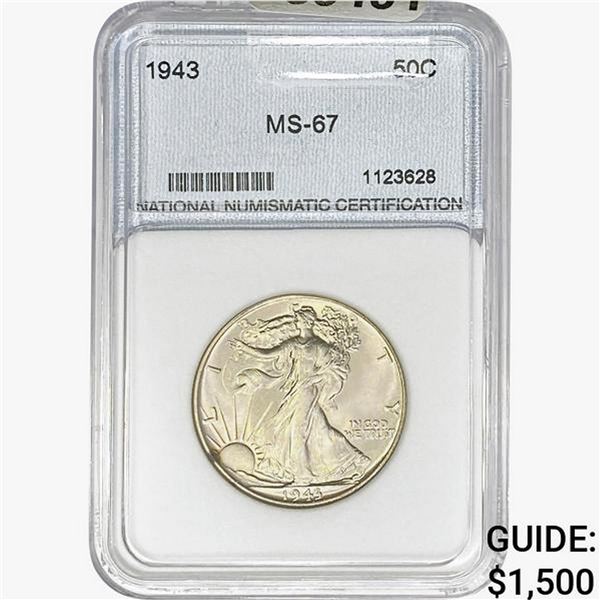1943 Walking Liberty Half Dollar NNC MS67