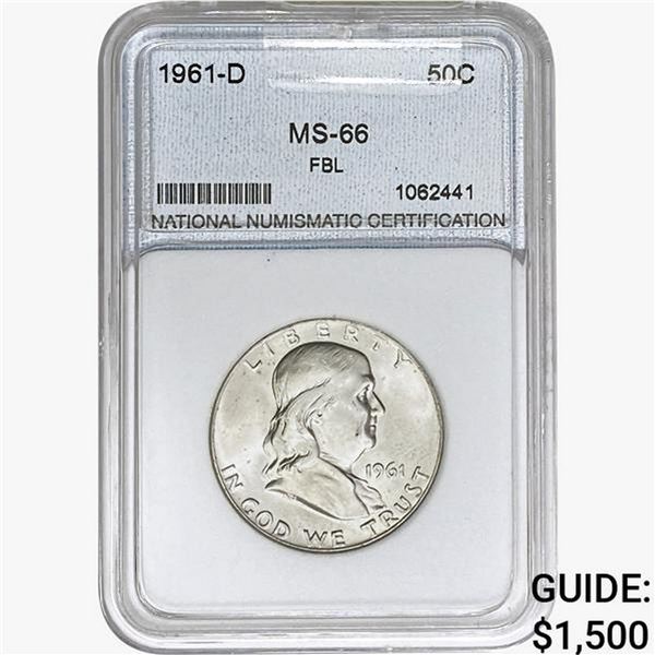 1961-D Franklin Half Dollar NNC MS66 FBL