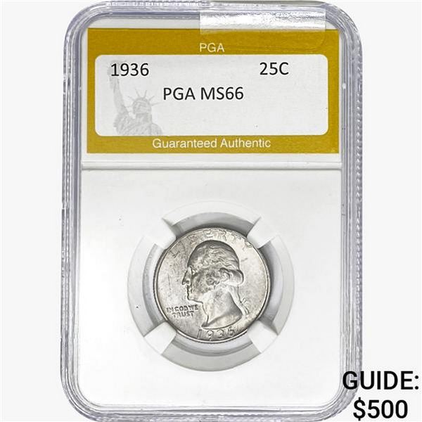 1936 Washington Silver Quarter PGA MS66
