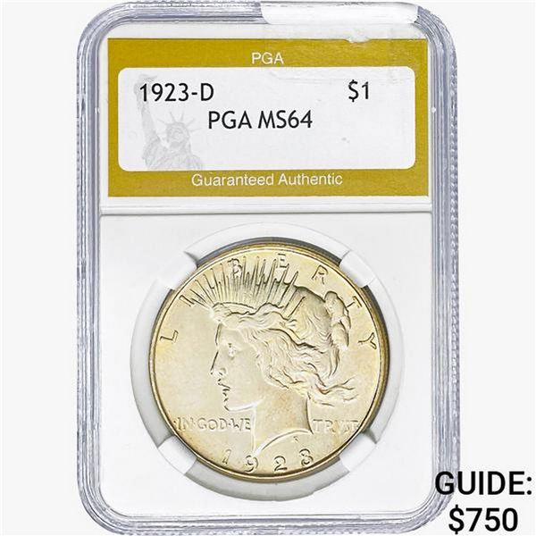 1923-D Silver Peace Dollar PGA MS64